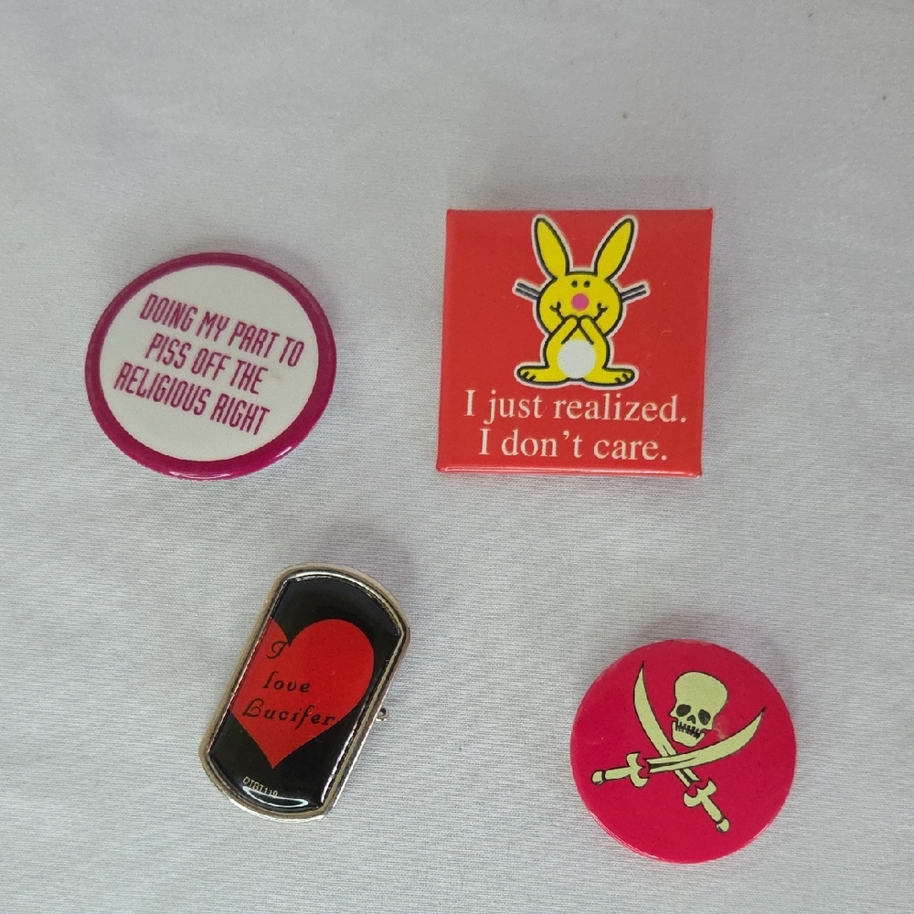Hot Topic Vintage Pins Set Quirky Controversial Alternative Pins Early 2000s